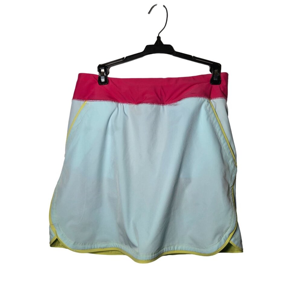 Lands End Womens Skort‎ Size 10 Neon Swim Modest Active Athletic Stretch Neon
